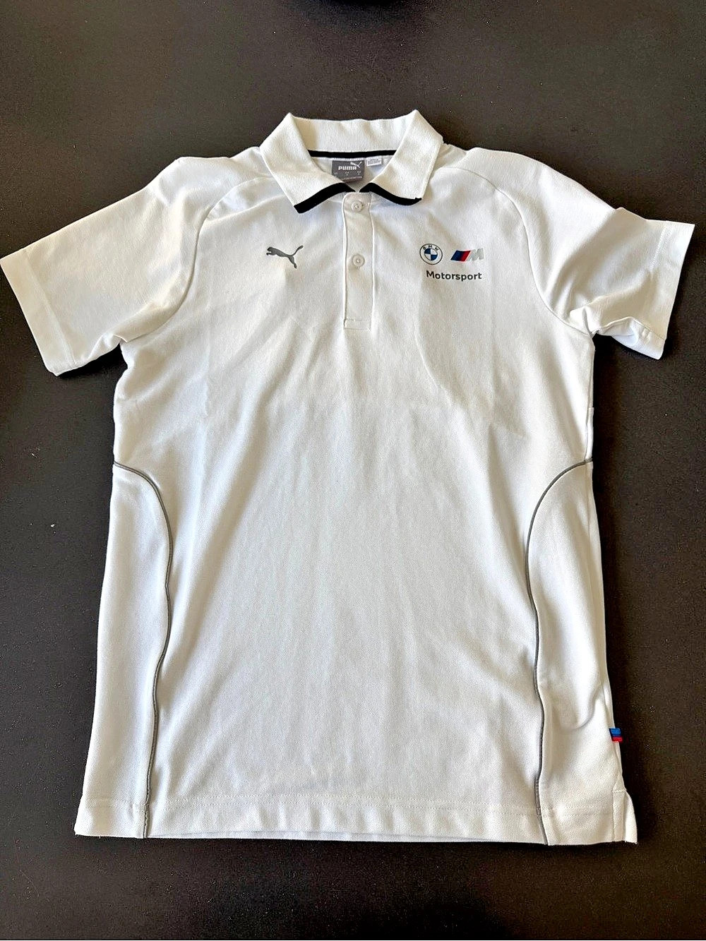 Puma x BMW M Motorsport Polo Shirt White & Black Mens Small
